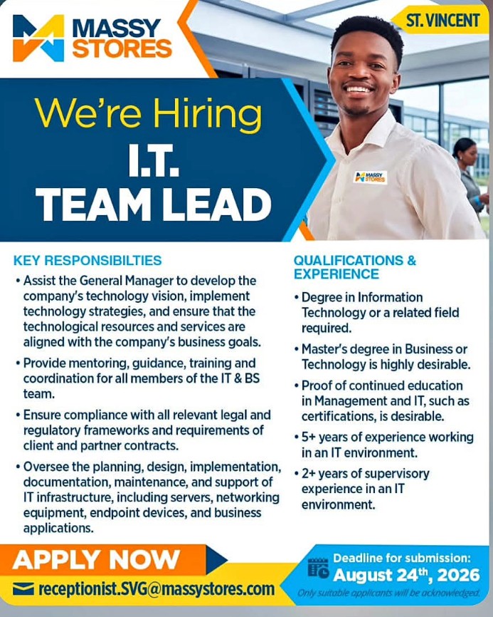 Notice for I.T. Team Lead