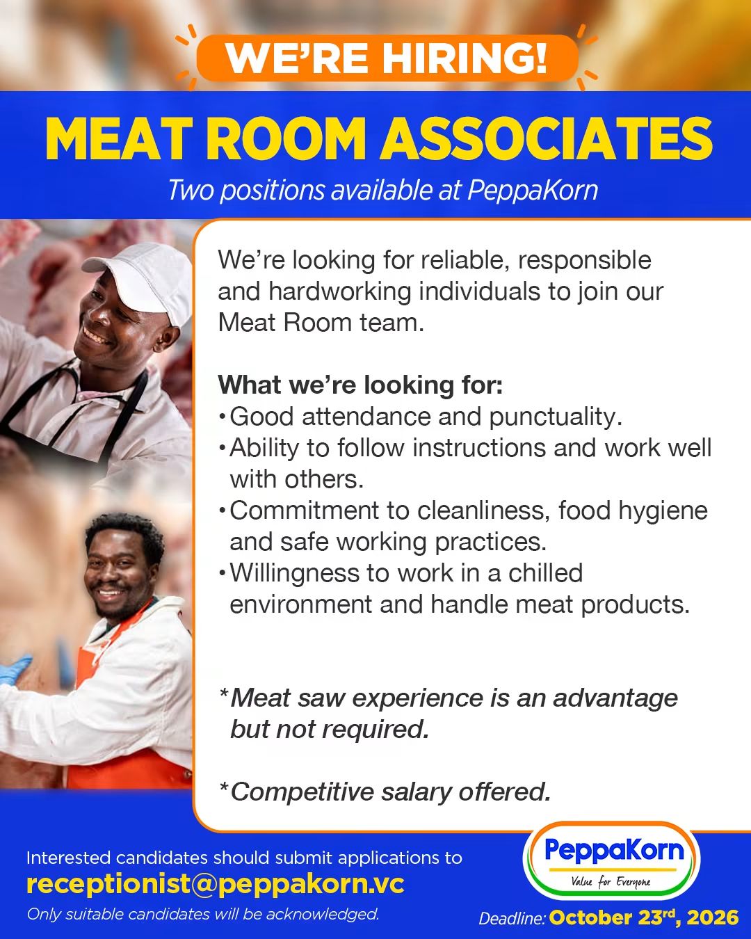 Notice for Meat Room Associates