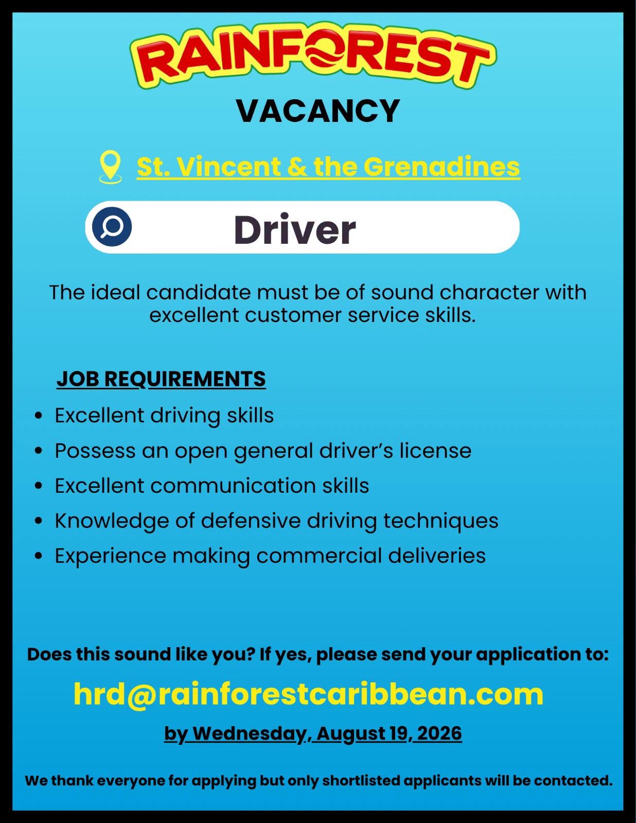 Notice for Driver